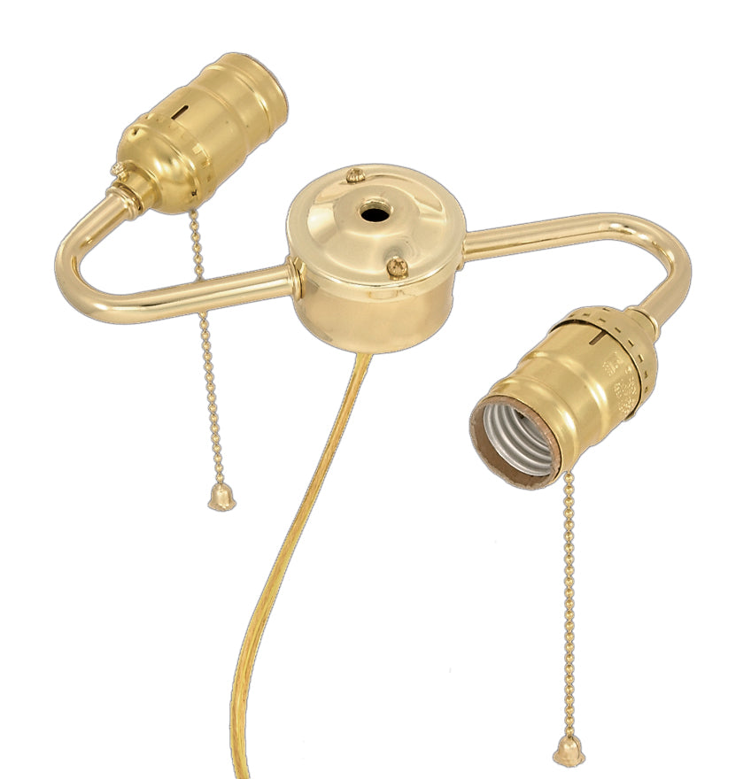2-Arm Lamp Cluster w/Pull Chain Sockets - Wired (10408P) - Antique Lamp ...