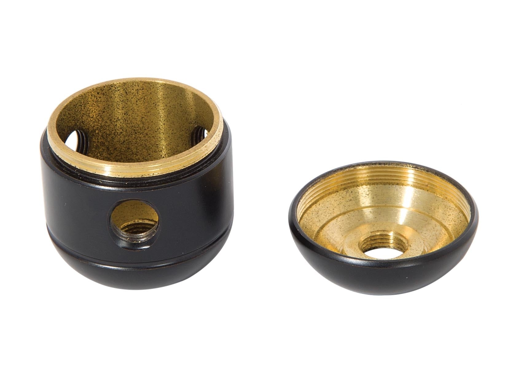 1-5/8 Inch Tall Satin Black Turned Brass 2-Piece Cluster Body, Choice of Side Holes