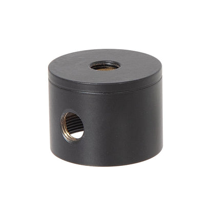 1-1/4 Inch Tall, 2 Side Hole Satin Black Finish Turned Brass Cluster Body 