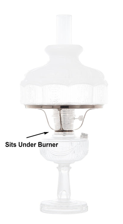 10 inch Nickel Plated Shade Holder designed to fit Aladdin Brand Lamps