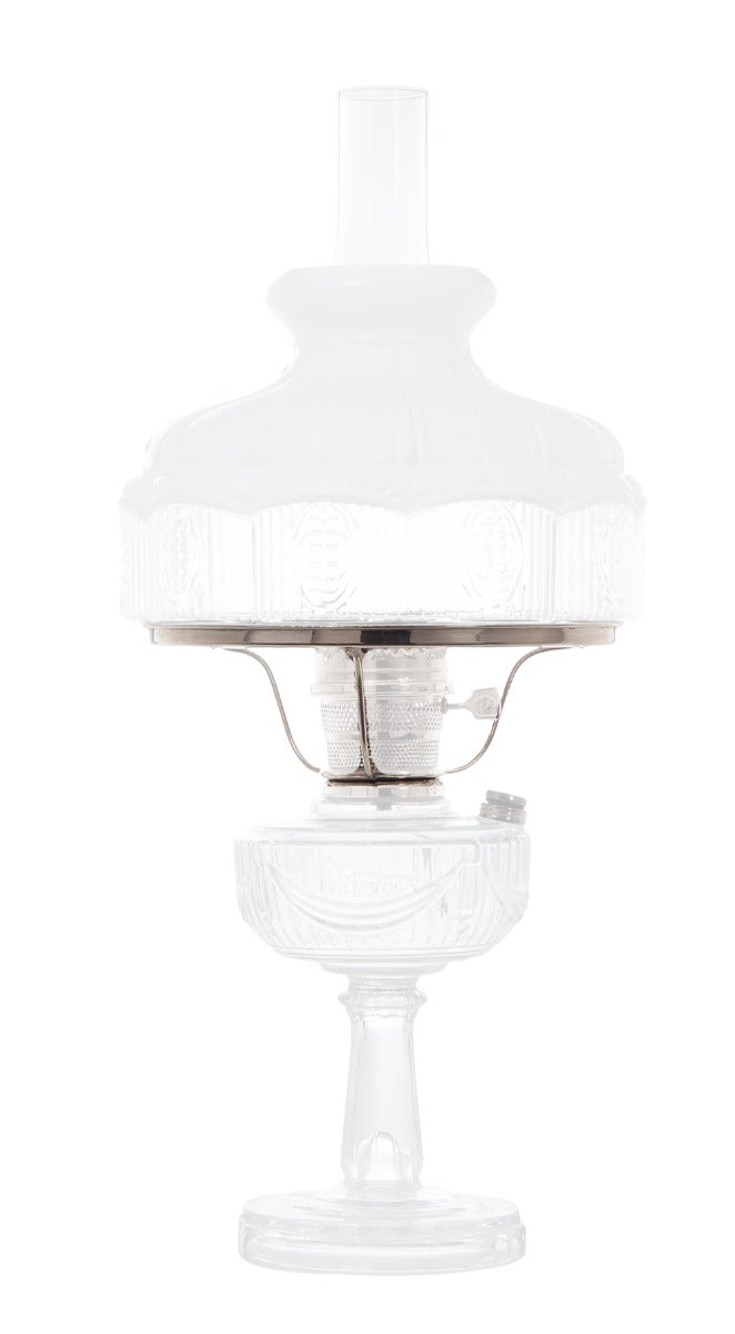 Electrified Oil shops Lamp w/ Shade Ring, Clear Glass