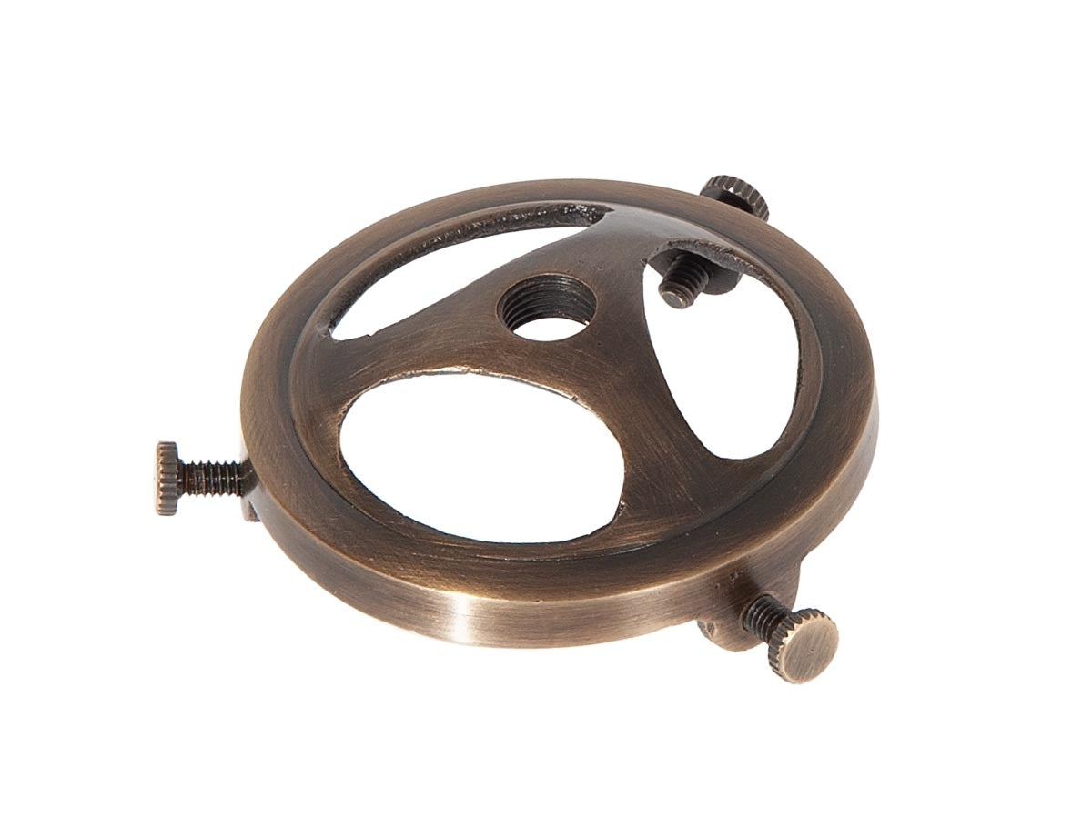 3 1/4 Inch Fitter Steel Shade Holder With 3 Set Screws - Antique Brass Finish