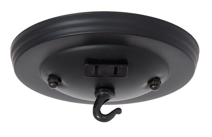 5" Dia. Canopy Kit with Convenience Outlet, 10lb Max, Satin Black