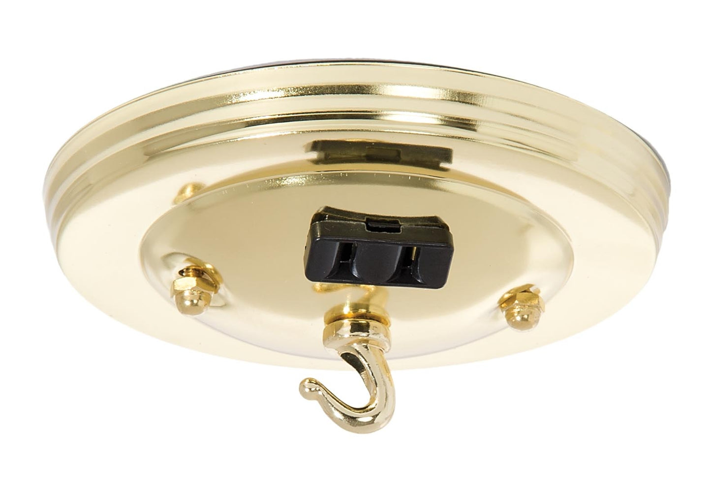5" Dia. Canopy Kit with Convenience Outlet, 10 lb Max, Brass Plated