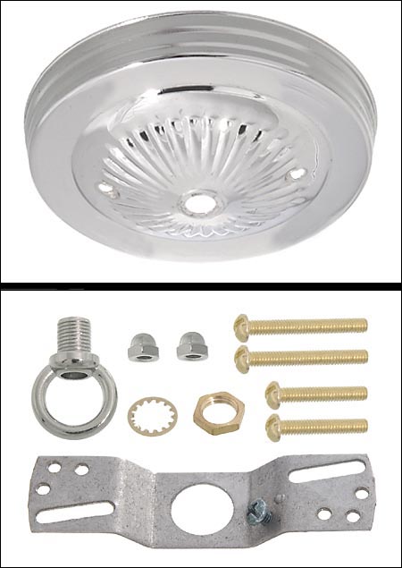 Nickel Plated Steel Ceiling Canopy Kit, 5-1/8" dia.