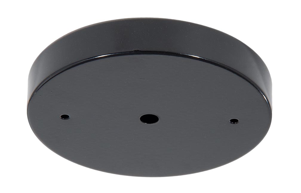 5 1/8" Steel Ceiling Canopy / Back Plate with 1/8IP slip center hole - Black Enamel Finish 