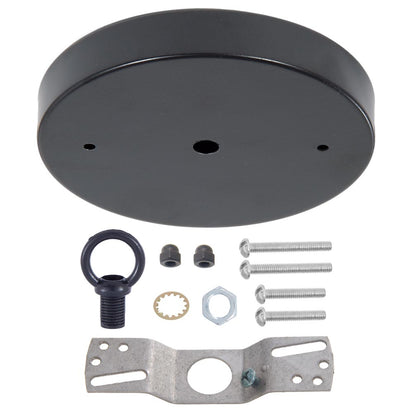 5 1/8", 1/8 IP Slip, Steel Ceiling Canopy Kit with Cast Metal Loop - Satin Black Finish 