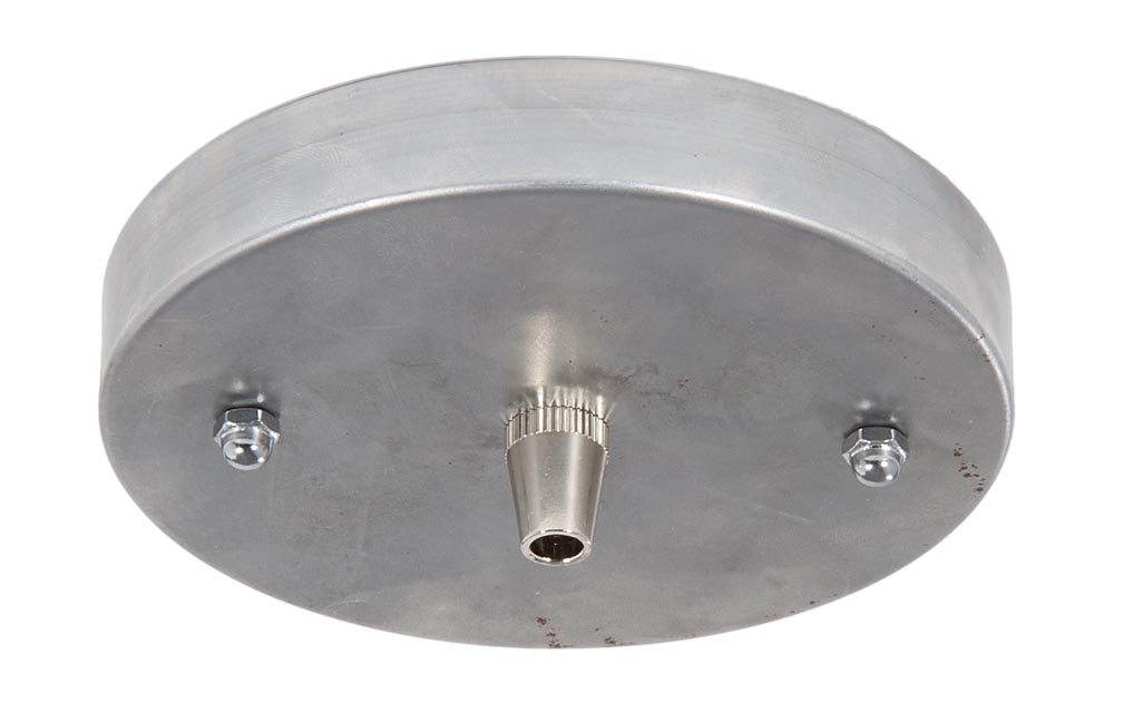 5 1/8", 1/8 IP Slip, Steel Ceiling Canopy Kit with Metal Cord Grip Bushing - Unfinished Steel 