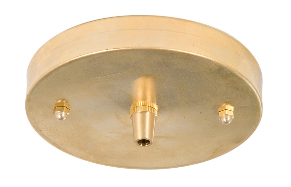 5 1/8", 1/8 IP Slip, Brass Ceiling Canopy Kit with Metal Cord Grip Bushing - Unfinished Brass