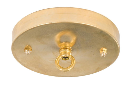 5 1/8" Brass Ceiling Canopy Kit with Cast Brass Loop - Unfinished Brass 