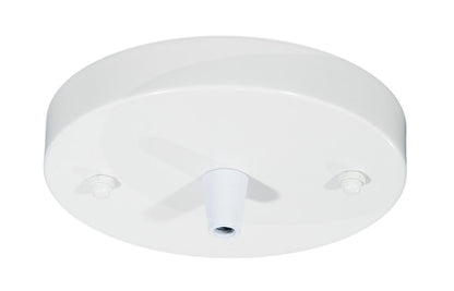 5 1/8",1/8 IP Slip, Steel Ceiling Canopy Kit with Metal Cord Grip Bushing - White Enamel Finish 
