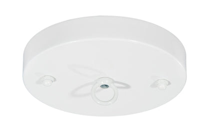5 1/8", 1/8 IP Slip, Steel Ceiling Canopy Kit with Cast Metal Loop - White Enamel Finish 