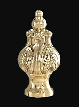2" Antique Style Brass Finial, Choice of Tap 
