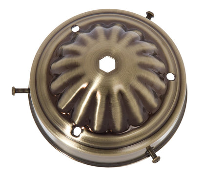 4" Fitter Steel Shade Holder, 1/8 IP, Antique Brass
