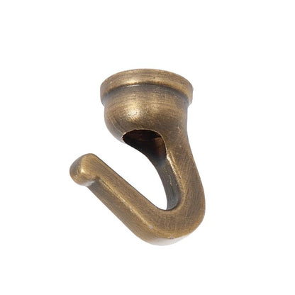 1 Inch Tall Antique Brass Finish Modern Style Cast Brass Hook with Wire Way, 1/8F Tap