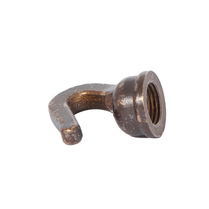 1" Tall Modern Style Cast Brass Hook with Wire Way, 1/8F Tap, Antique Bronze