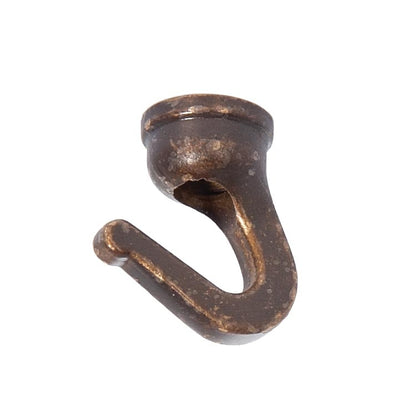 1" Tall Modern Style Cast Brass Hook with Wire Way, 1/8F Tap, Antique Bronze