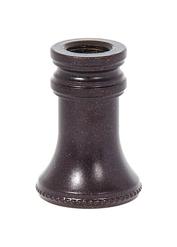 1-1/4 Inch Height Antique Bronze Finish Turned Brass Lamp Neck, Tap 1/8F