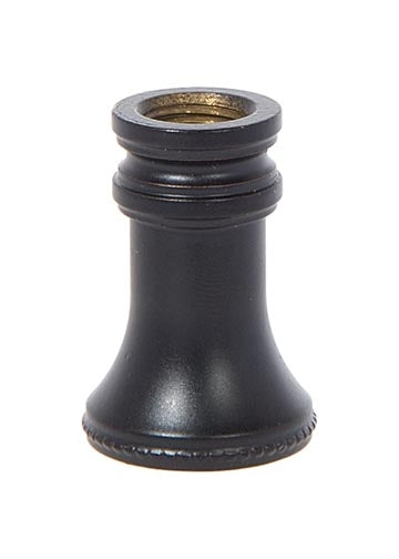 1-1/4 Inch Height Satin Black Finish Turned Brass Lamp Neck, Tap 1/8F