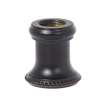 7/8 Inch Height Satin Black Finish Turned Brass Lamp Neck, Tap 1/8F