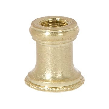 7/8 Inch Height Satin Brass Finish Turned Brass Lamp Neck, Tap 1/8F