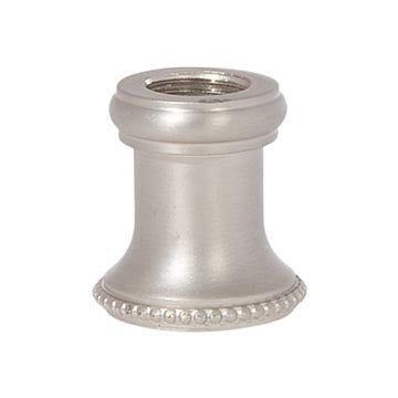 7/8 Inch Height Satin Nickel Finish Turned Brass Lamp Neck, Tap 1/8F