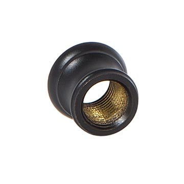 11/16 Inch Tall Satin Black Finish Brass Lamp Neck, Tap 1/8F