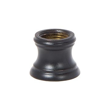 11/16 Inch Tall Satin Black Finish Brass Lamp Neck, Tap 1/8F