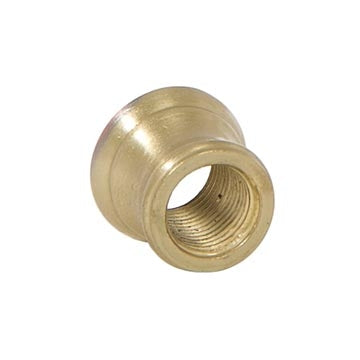 11/16 Inch Height Satin Brass Finish Turned Brass Lamp Neck, Tap 1/8F