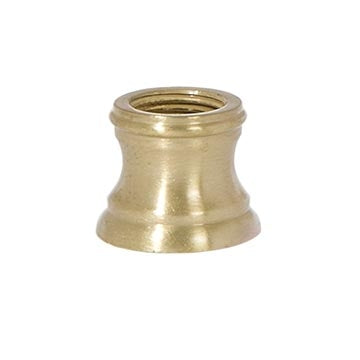11/16 Inch Height Satin Brass Finish Turned Brass Lamp Neck, Tap 1/8F