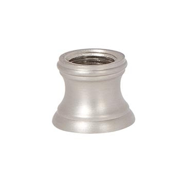 11/16 Inch Height Satin Nickel Finish Turned Brass Lamp Neck, Tap 1/8F
