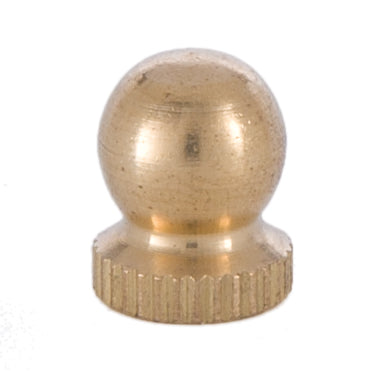 Small Knurled Knob Finial, Unfinished Brass