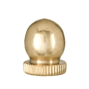 Small Turned Brass Knob, 1/4-27F