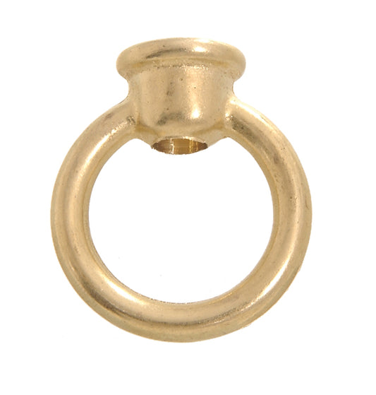 1-3/4" Tall Cast Brass Loop with wire way, 1-1/2" diameter, tap 1/8F (3/8" diameter), unfinished