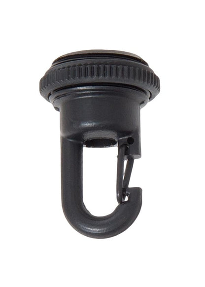 Satin Black Finish Cast Brass Quick Hook Screw Collar Loop, 1-3/4" Tall, 1/4F Tap