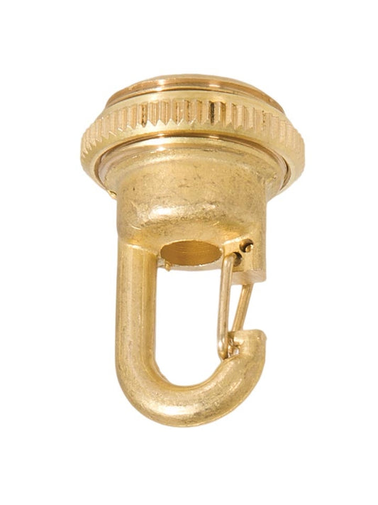Unfinished Brass Cast Brass Quick Hook Screw Collar Loop, 1-3/4" Tall, 1/4F Tap