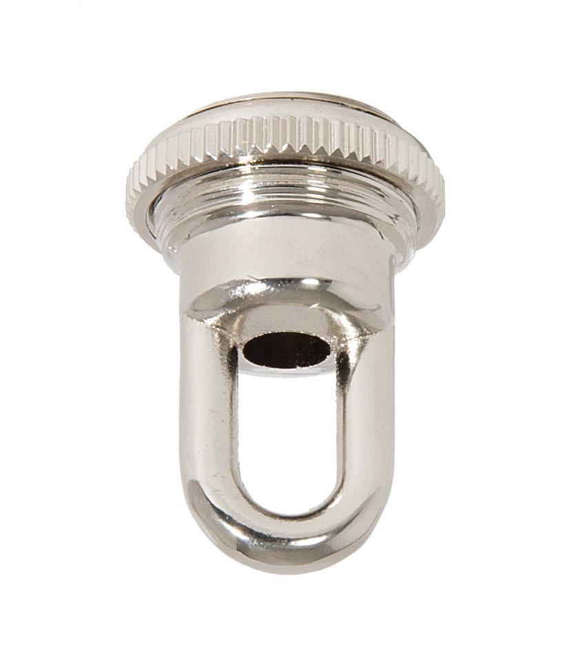 1-11/16" Tall Cast Brass Screw Collar Loop With Seating Ring, Tap 1/4F, Nickel Plated