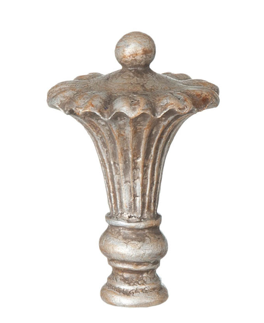 Royal Style Finial, Nickel, 3 5/8 in ht, 1/4-27 tap