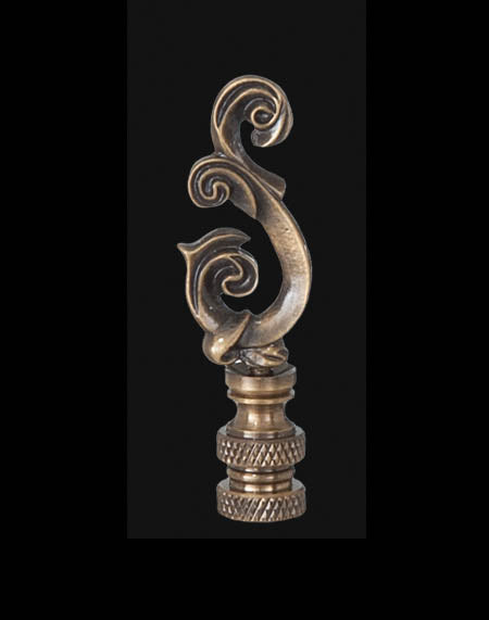 Cast Brass Finial, 2 5/8 in ht., 1/4-27 tap