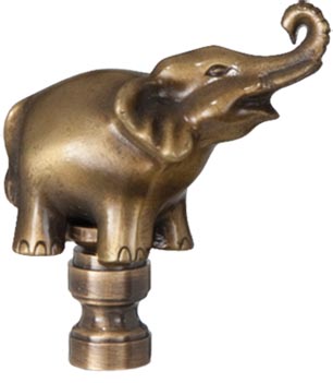 Elephant Lamp Finial, 2 1/4 in ht., 1/4-27 tap