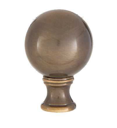 Smooth Ball Design, 32mm Solid Brass Finial, Antique Brass Finish