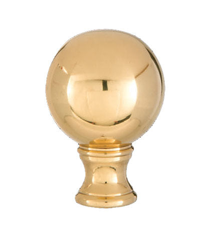Smooth Ball Design, 32mm Solid Brass Finial, Brass Finish