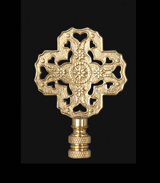 Cross-Heart-Star Finial, 3 in ht., 1/4-27 tap