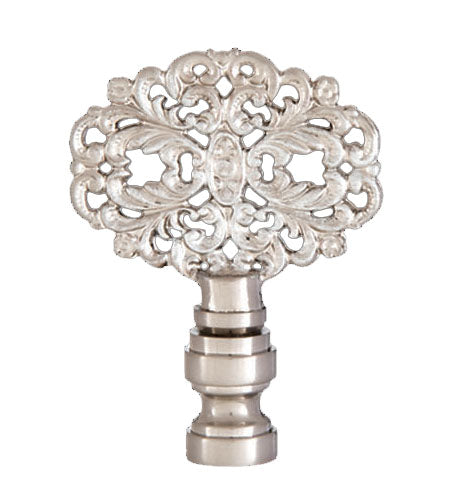 Rosette Design, Solid Brass Finial, Satin Nickel Finish