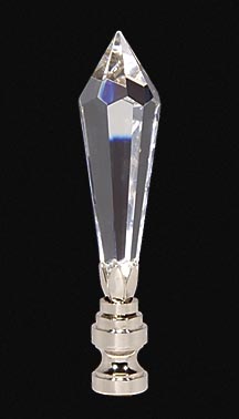 ROCK QUARTZ-Crystal Lamp Finial on Pedestal Base in 3 Finishes: AB, PB –  Lamp Finial Designs