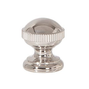 7/8 Inch Height Polished Nickel Finish Knurled Brass Ball Finial, 1/4-27F
