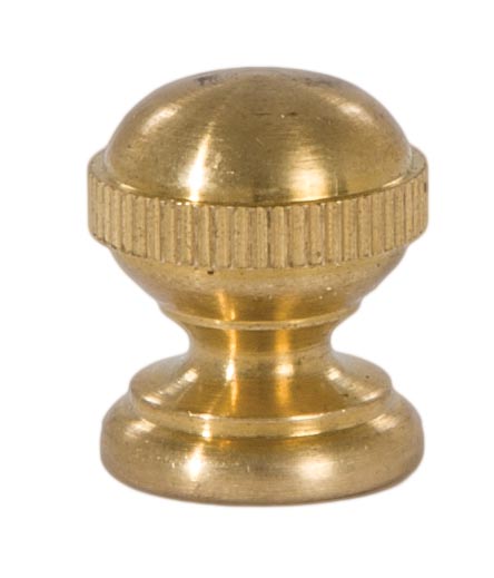 Knurled Ball Style Brass Lamp Finial - Unfinished Brass, 7/8" ht.