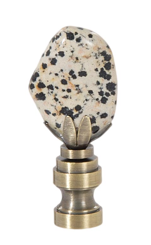 Stone Lamp Finial, Dalmation Jasper, 2 1/2" ht.