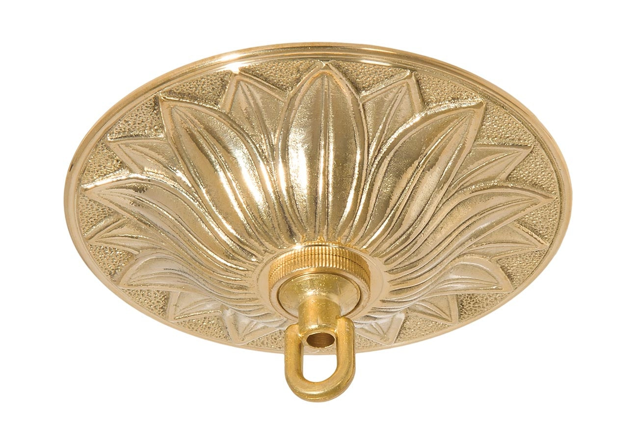 6-3/8 Inch Diameter Unfinished Detailed Cast Brass Canopy 