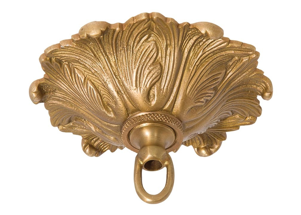 5 Inch Diameter Decorative Cast Brass Canopy with Screw Collar Mounting ...
